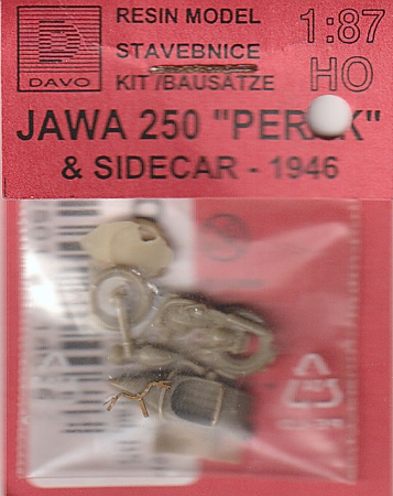 Jawa 250 Motorrad mit Beiwagen 1946 Bausatz Resin