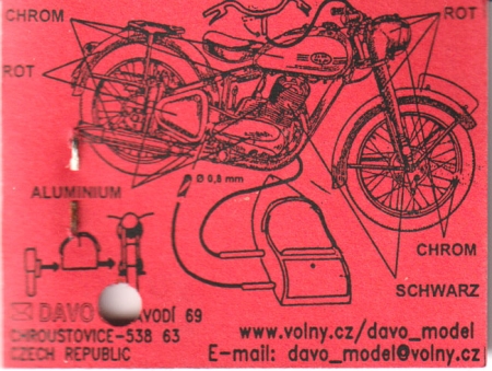 Jawa 250 Motorrad mit Beiwagen 1946 Bausatz Resin