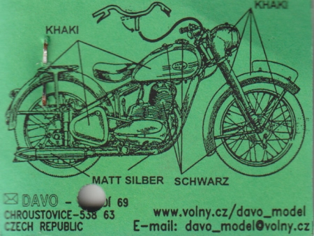 Jawa 250 Perák Armee Motorrad 1948 Bausatz Resin