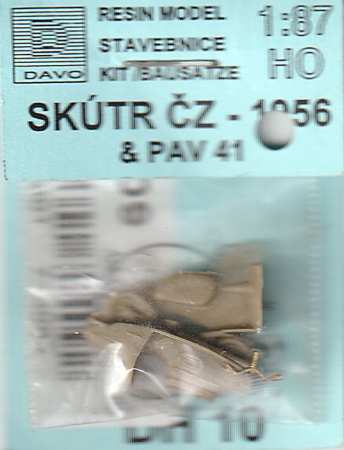 Skútr CZ mit Anhänger Motorroller 1956 Bausatz Resin