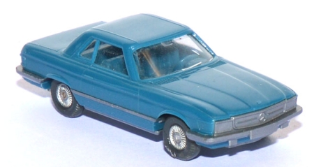 Mercedes-​​Benz 350 SL Cabriolet geschlossen azurblau