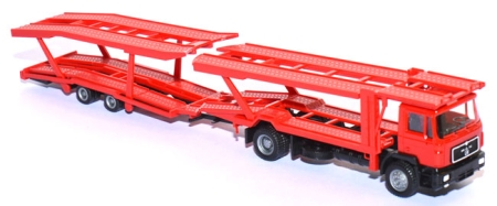 MAN F90 Kässbohrer Autotransporter Hängerzug  rot