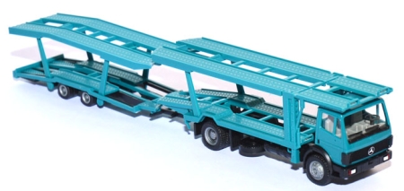 Mwecedes-Benz SK 88 Autotransporter-Hängerzug wasserblau