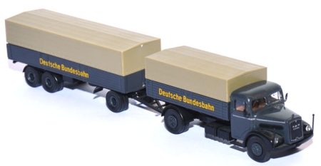 MAN F8 Hauber Pritschenlaszug DB grau
