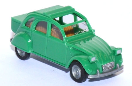 Citroen 2 CV 6 Ente mit Queue signalgrün