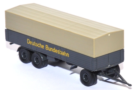 Pritschen-​​LKW-​Anhänger 3achsig DB grau