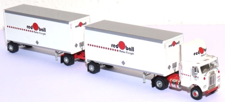 Transcon Freightliner with two 28` Wedge Trailers red ball