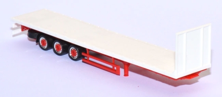 Lowliner-Flachbett-Auflieger weiß