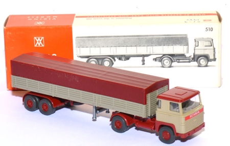 Scania 110 LB Pritschensattelzug gelbgrau