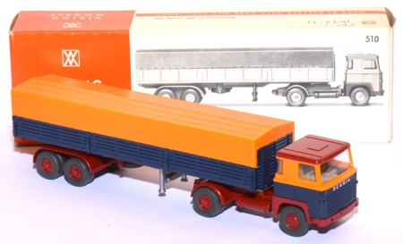 Scania 110 LB Pritschensattelzug chromgelb