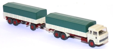 Magirus 235 TE Pritschen-​Fernlastzug grauweiß