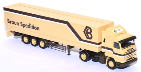 Scania 143 SL Pritschensattelzug Braun Spedition A