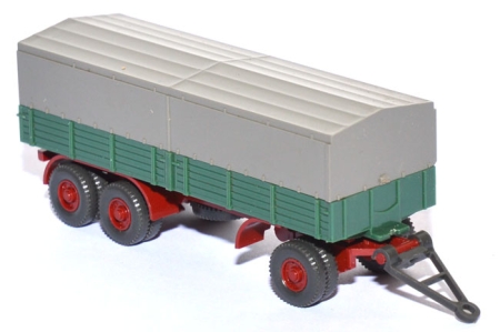 Pritschen-​LKW-Anhänger 3achsig Doppelbereifung patinagrün