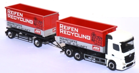 Mercedes-Benz Actros Abrollmulden-Hängerzug Reifen Recycling ATU