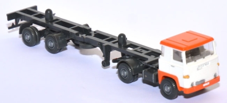 Scania 111 Containersattelzug ohne Container weiß / orange