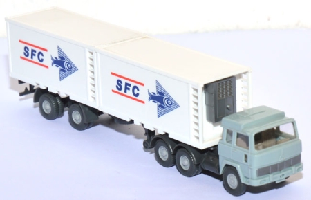 Magirus 235 D 22 FS Kühlcontainersattelzug SFC hellblaugrau