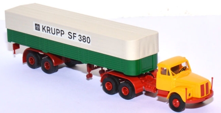 Scania L 110 Pritschensattelzug mit Plane