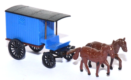 Pferdegespann Bauwagen signalblau
