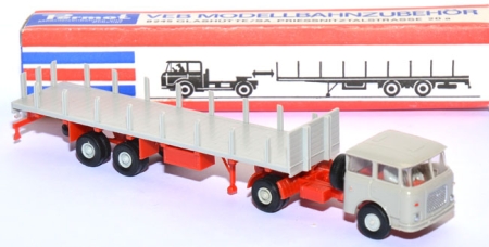 Skoda S 706 RTTN Sattelzug mit Plattformauflieger Rungen grau