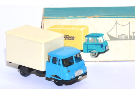 Robur LO 2500 LKW mit eckigem Kofferaufbau himmelblau