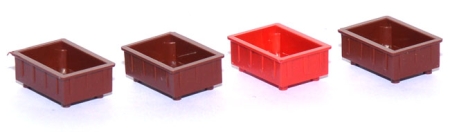 Stapelkästen 2 hoch Mäuler 4 Stück braun / rot