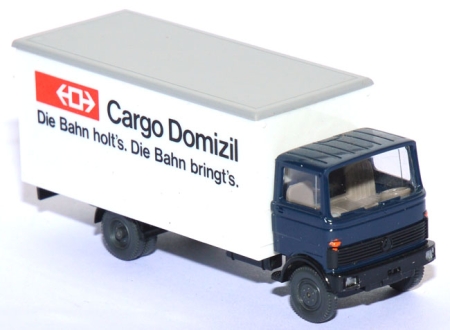 Mercedes-​Benz 809 Koffer-​LKW Cargo Domizil stahlblau