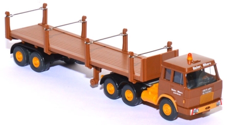 Hanomag-​Henschel F 221 S Rungensattelzug Heinr. Alborn lehmbraun