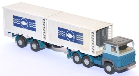 Scania 111 Kühlcontainer-Sattelzug 2 x 20 ft Fisch