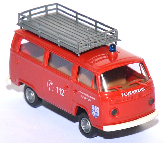 1zu87.eu | Shop für gebrauchte Modellautos - VW T2 Bus Feuerwehr Heusweiler  rot