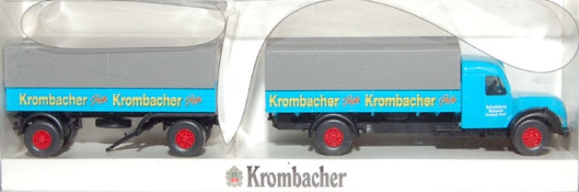 Magirus S 7500 Pritschenlastzug Krombacher adriablau