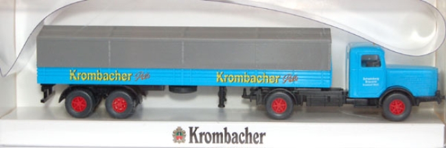 Büssing 8000 Pritschensattelzug Krombacher adriablau