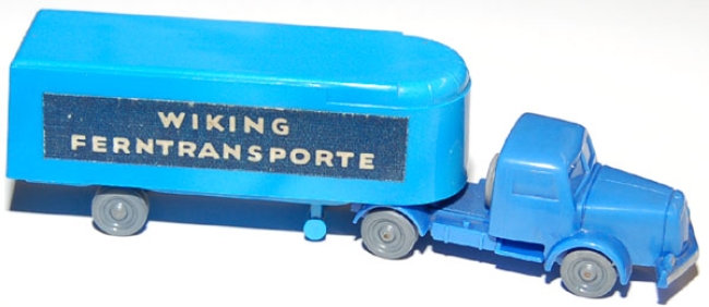 Henschel Kühlkoffersattelzug Wiking Ferntransporte himmelblau