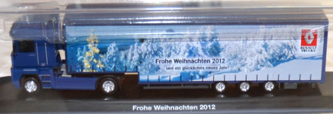 Renault Magnum Gardinenplanen-Sattelzug Weihnachten 2012 blau