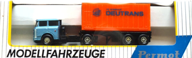 Skoda S 706 RTTN Sattelzug Container 20 ft. Deutrans blau