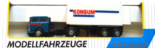 Skoda S 706 RTTN Sattelzug Container 20 ft. Konsum blau