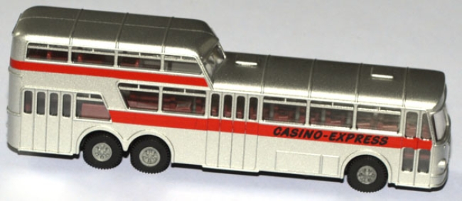 Büssing Präsident Anderthalbdecker-Bus Casino-Express silbermetallic