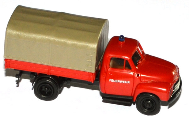 Opel Blitz Pritschen-LKW Feuerwehr rot