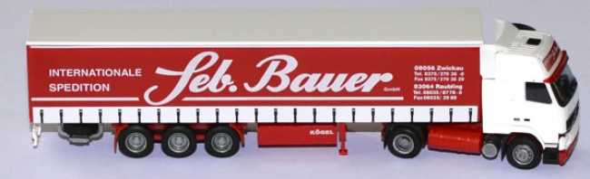 Volvo FM 12 Gardinenplanen-Sattelzug Seb. Bauer weiß