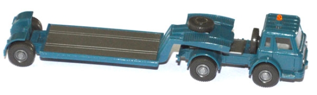 International Harvester Tiefladesattelzug azurblau