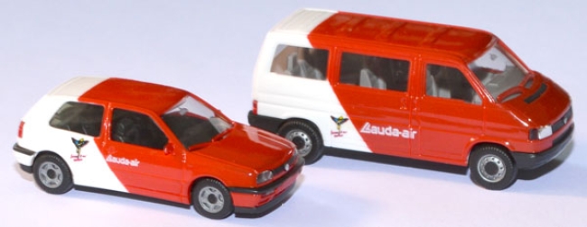 VW Golf 3 und T4 Bus Set Lauda Air rot / weiß