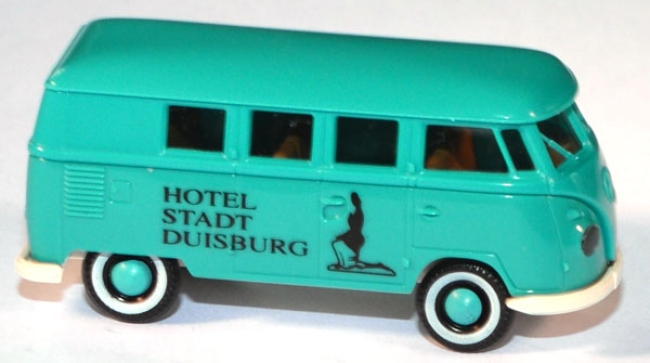 VW T1 Bus Hotel Stadt Duisburg türkis