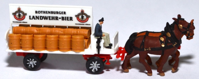 Pferdegespann Brauereiwagen Rothenburger Landwehr-Bier