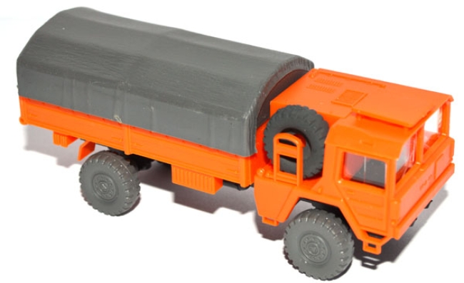 MAN 453 4x4 Pritsche mit Plane orange