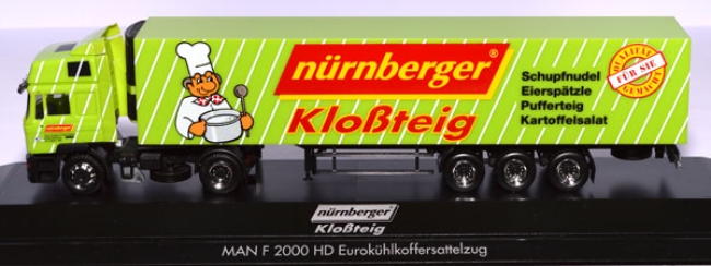 MAN F2000 Hochdach Euro-Kühlkoffersattelzug Nürnberger Kloßteig