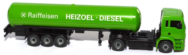 MAN TGS Tanksattelzug Raiffeisen Heizoel Diesel raiffeisengrün