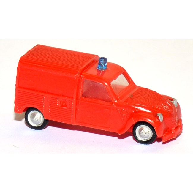 Citroen 2 CV Ente Kasten Feuerwehr rot