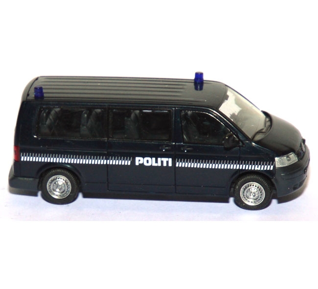 VW T5 Bus Politi Polizei Dänemark blau