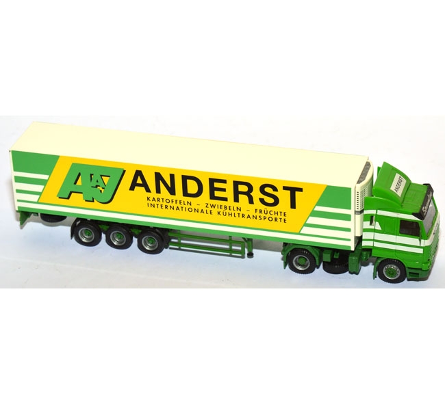 Scania R143 Kühlkoffersattelzug AJ Anderst grün