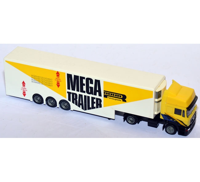 MAN F 2000 HD Koffersattelzug Rohr Megatrailer gelb