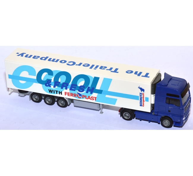 MAN TG 460 A XXL Kühlkoffersattelzug Schmitz Cargobull blau